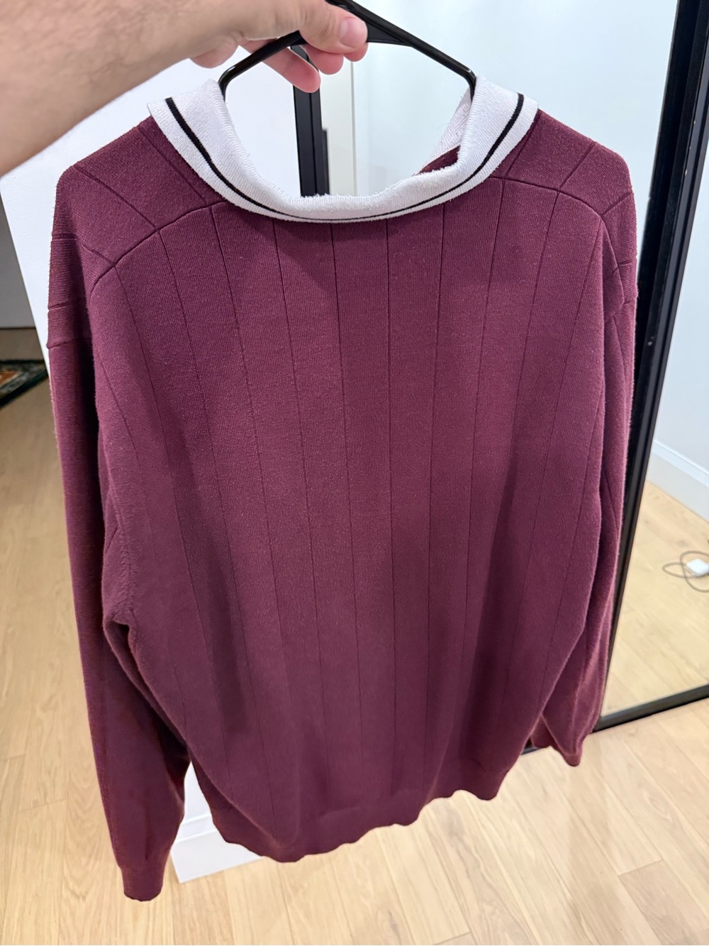 Kith NY to the World Knit Rugby Polo Burgundy Wine Men’s XL Fall 2023 - Picture 2 of 4